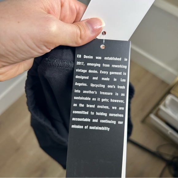 NWT EB Denim Split Hem Cotton Legging in Black Size Large - Picture 13 of 15